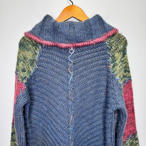 Save the Queen Chunky Knit Wool Mohair Blend Longline Cardigan Sweater Size XL - Picture 7 of 14